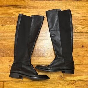 Leather Black Knee high Women's riding boots